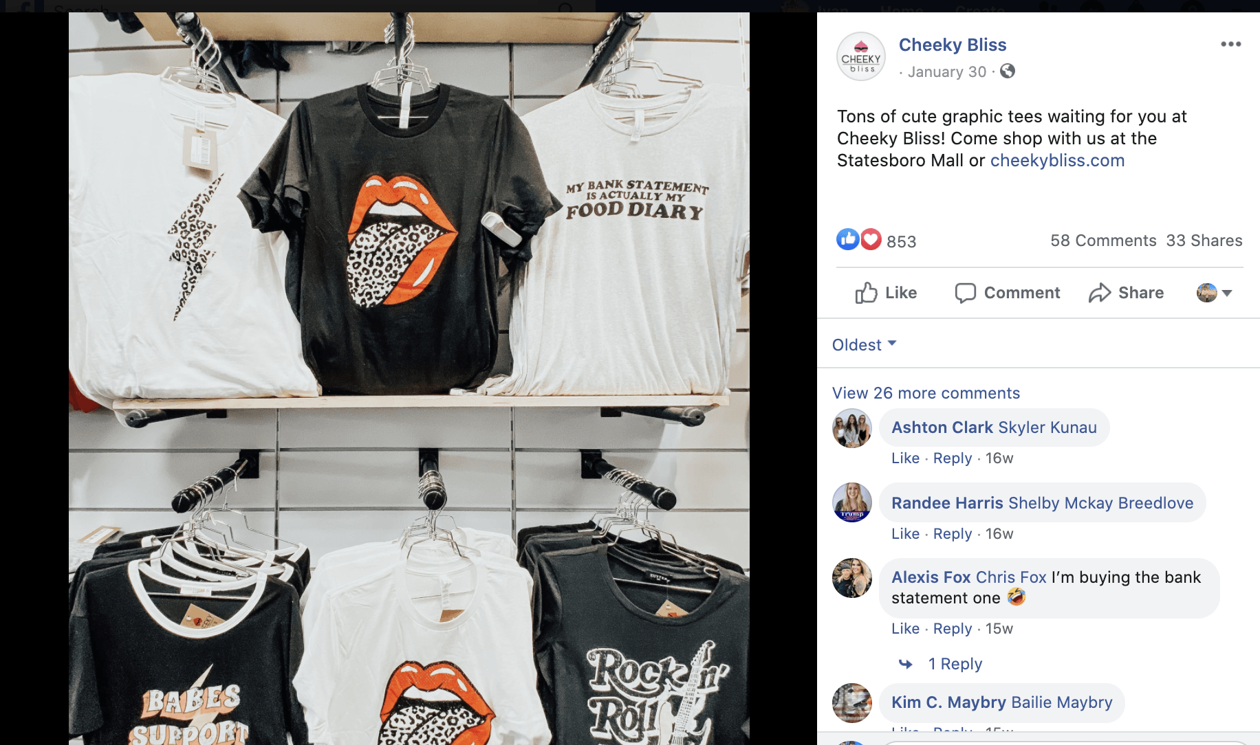E-com clothing store FB post #3